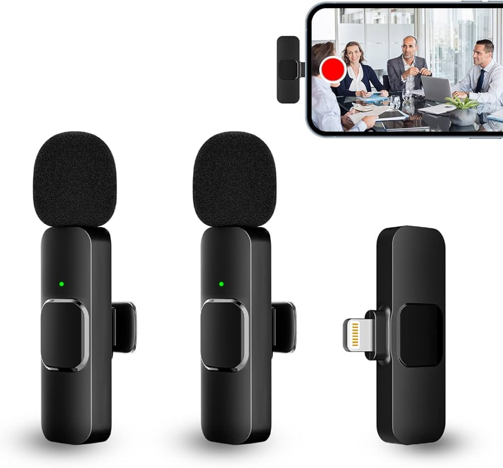 PQRQP Dual Wireless Lavalier Microphone for iPhone, iPad, Video Conferencing, Recording, Live Str... | Amazon (US)