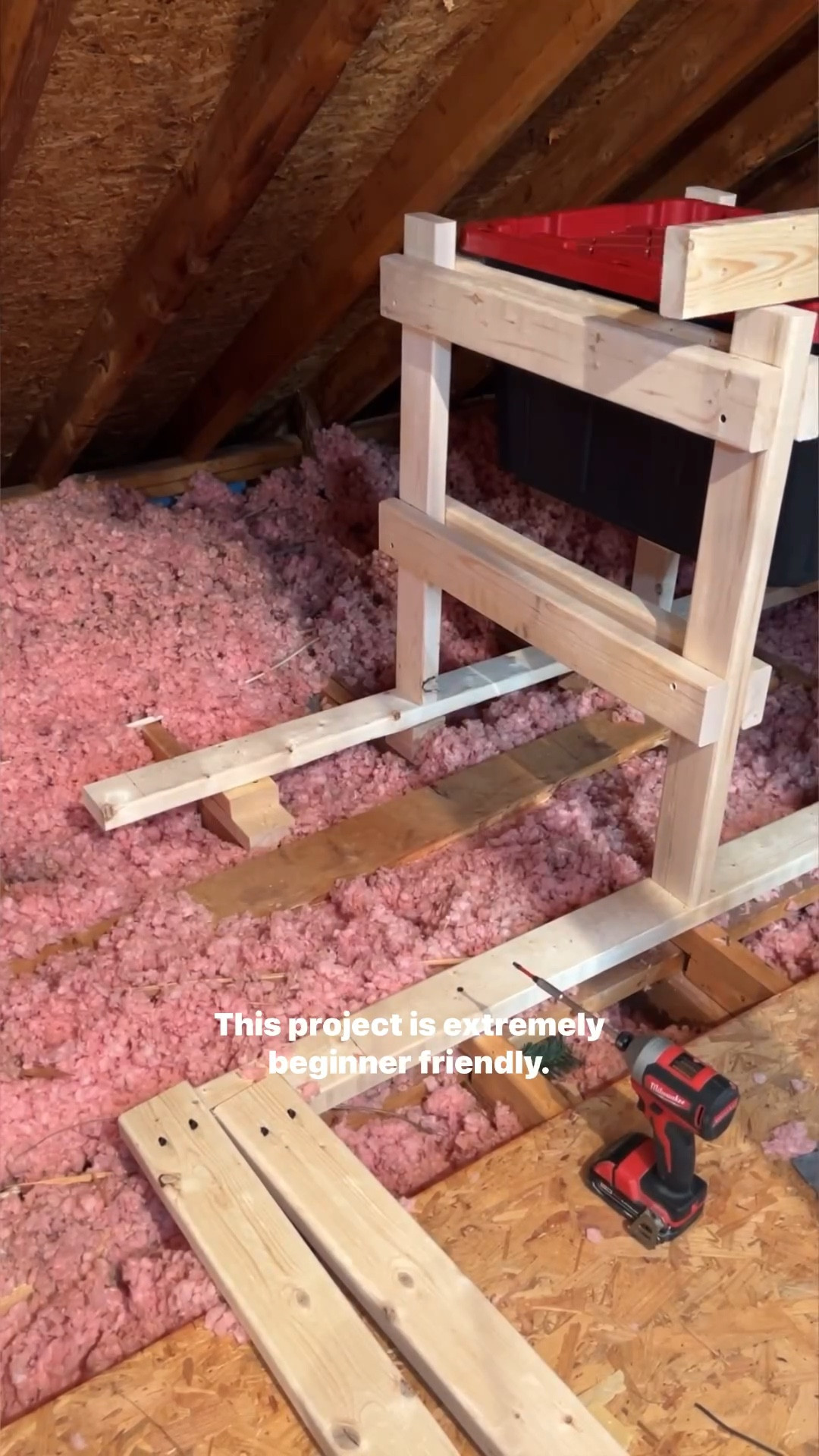 Beginner friendly attic bin storage shelving! Only $200 to improve the junk room piles with Home Depot bins. 
#organization #diy

#LTKVideo #LTKhome
