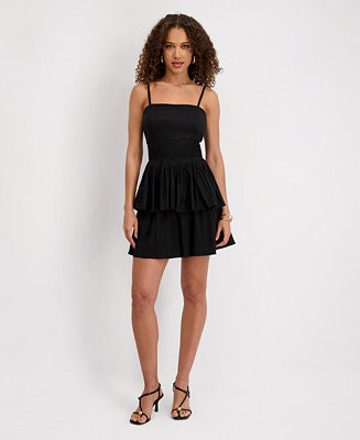 Women's Pleated Waist Fit A-Line Mini Dress | Macy's