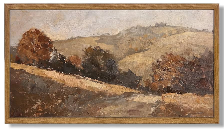 Aroutde Framed Vintage Fall Landscape Wall Art Retro Autumn Nature Painting Farmhouse Scenery Roo... | Amazon (US)