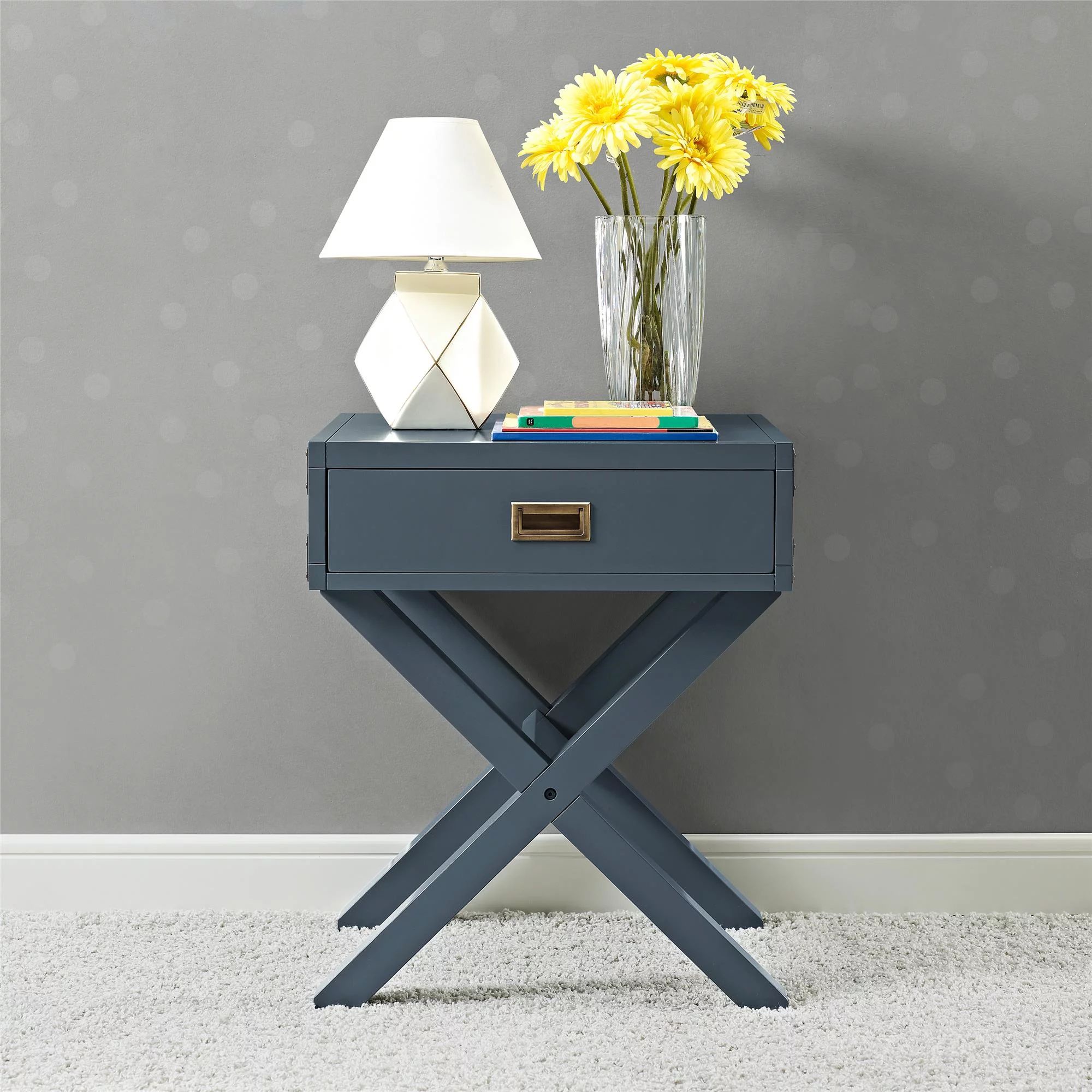 Baby Relax Miles Nightstand, Nursery Furniture, Graphite Blue Wood | Walmart (US)