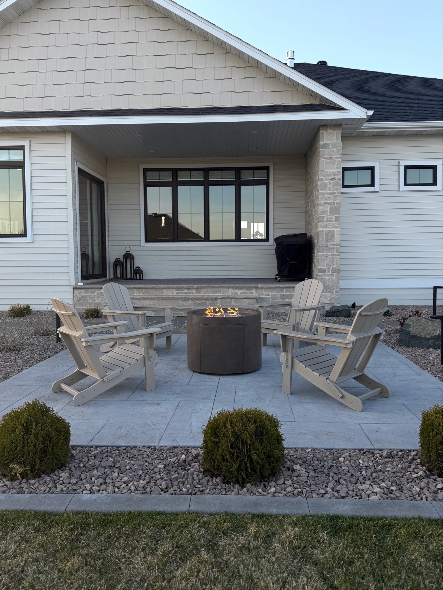 #ad Patio inspiration! We are on our second summer with these Adirondack patio chairs and love them. They fold for easy storage, won’t chip and come in 14 colors. I also linked matching side tables and coffee tables for you! @Wayfair  #wayfairpartner #wayfair

#LTKHome #LTKSaleAlert #LTKSeasonal