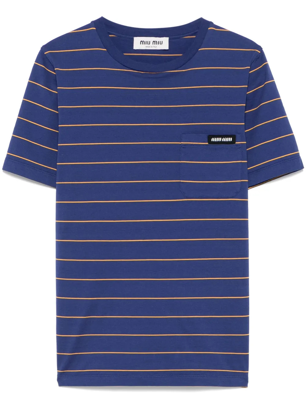 Miu Miu Striped T-shirt | Blue | FARFETCH UK | Farfetch Global