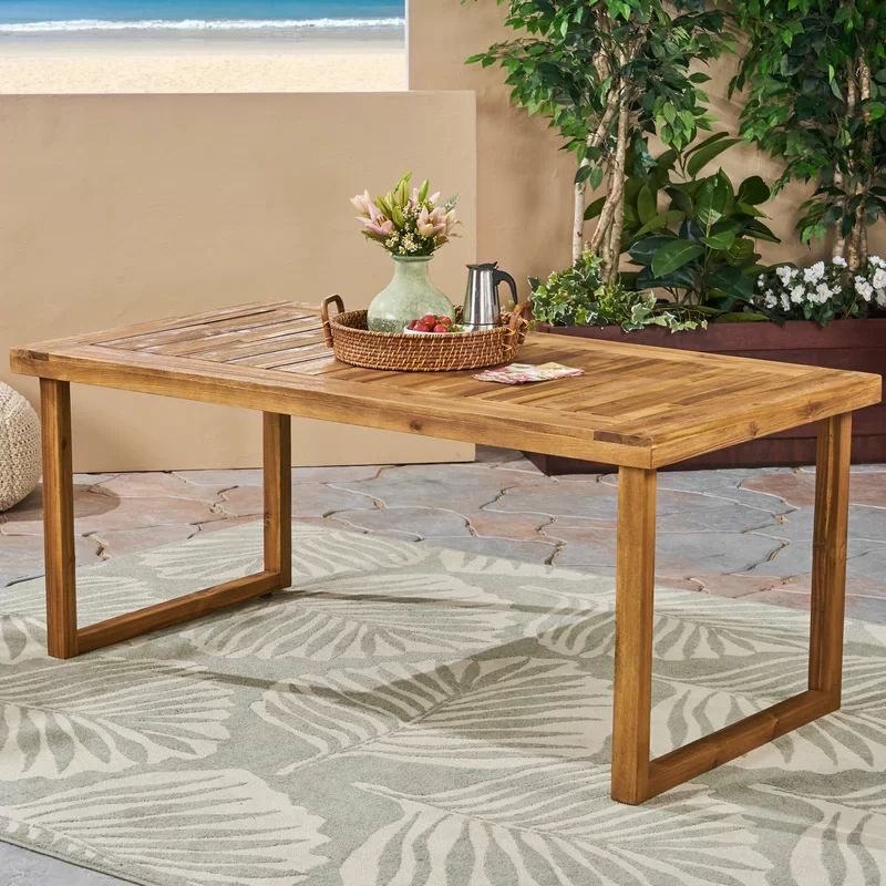 Gustl Acacia Solid Wood 4 - Person Dining Table | Wayfair North America