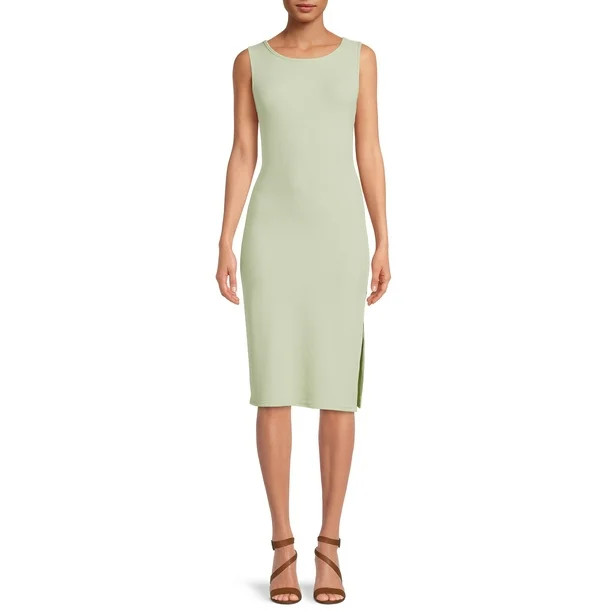 Derek Heart Ribbed Bodycon Midi Dress with Side Slit (Women's Juniors') - Walmart.com | Walmart (US)