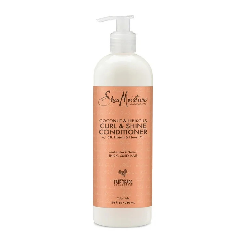 SheaMoisture Curl and Shine Moisturizing Conditioner, Coconut and Hibiscus, 24 fl oz - Walmart.co... | Walmart (US)