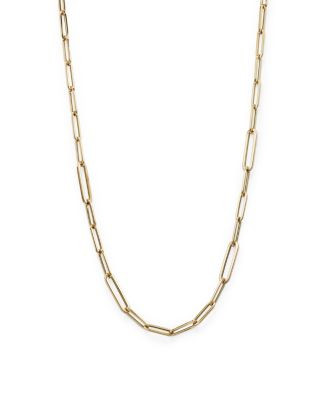 18K Yellow Gold Polished Oval Link Chain Necklace, 17" | Bloomingdale's (AU)