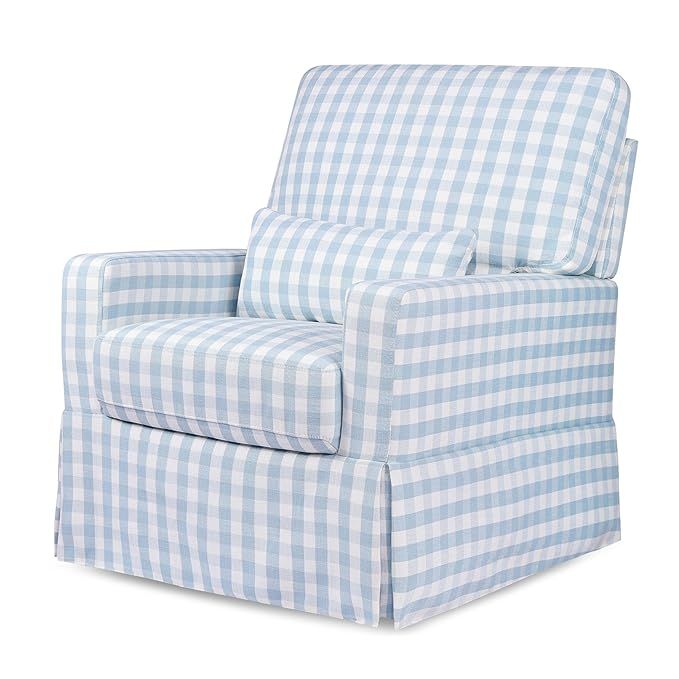 Namesake Crawford Pillowback Comfort Swivel Glider in Blue Gingham, Greenguard Gold & CertiPUR-US... | Amazon (US)