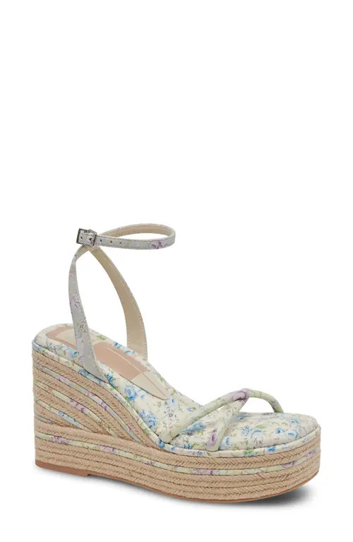 Dolce Vita Elvia Platform Wedge Sandal in Purple Floral Stella at Nordstrom, Size 9 | Nordstrom