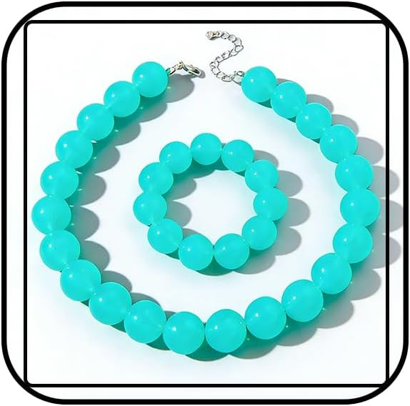 Chunky Beaded Necklace for Women Handmade Colorful Acrylic Bead Choker Necklaces Adjustable Big R... | Amazon (US)