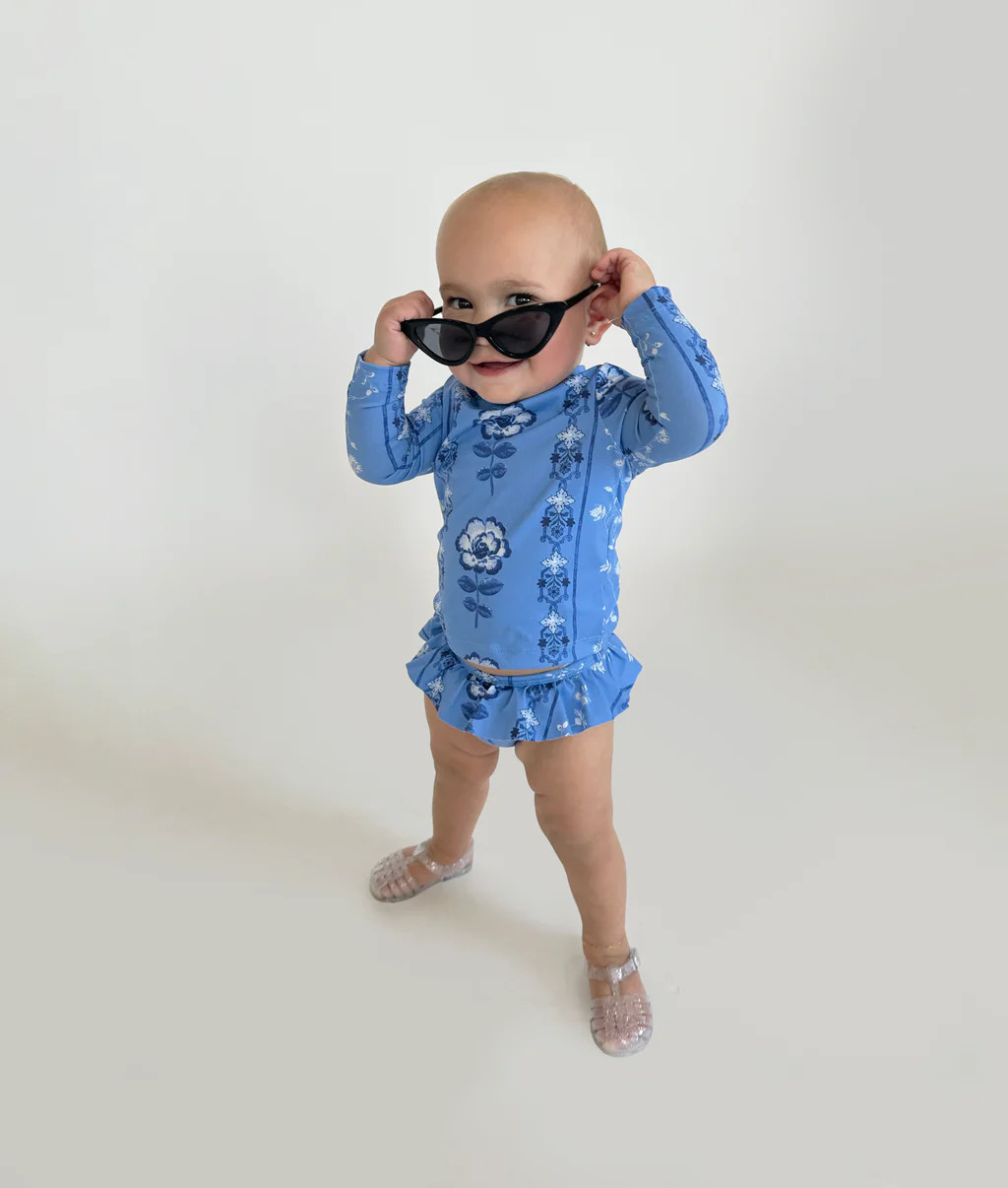 The Baby Ariel Rashguard - Blue Arcadia Border | Hill House Home US