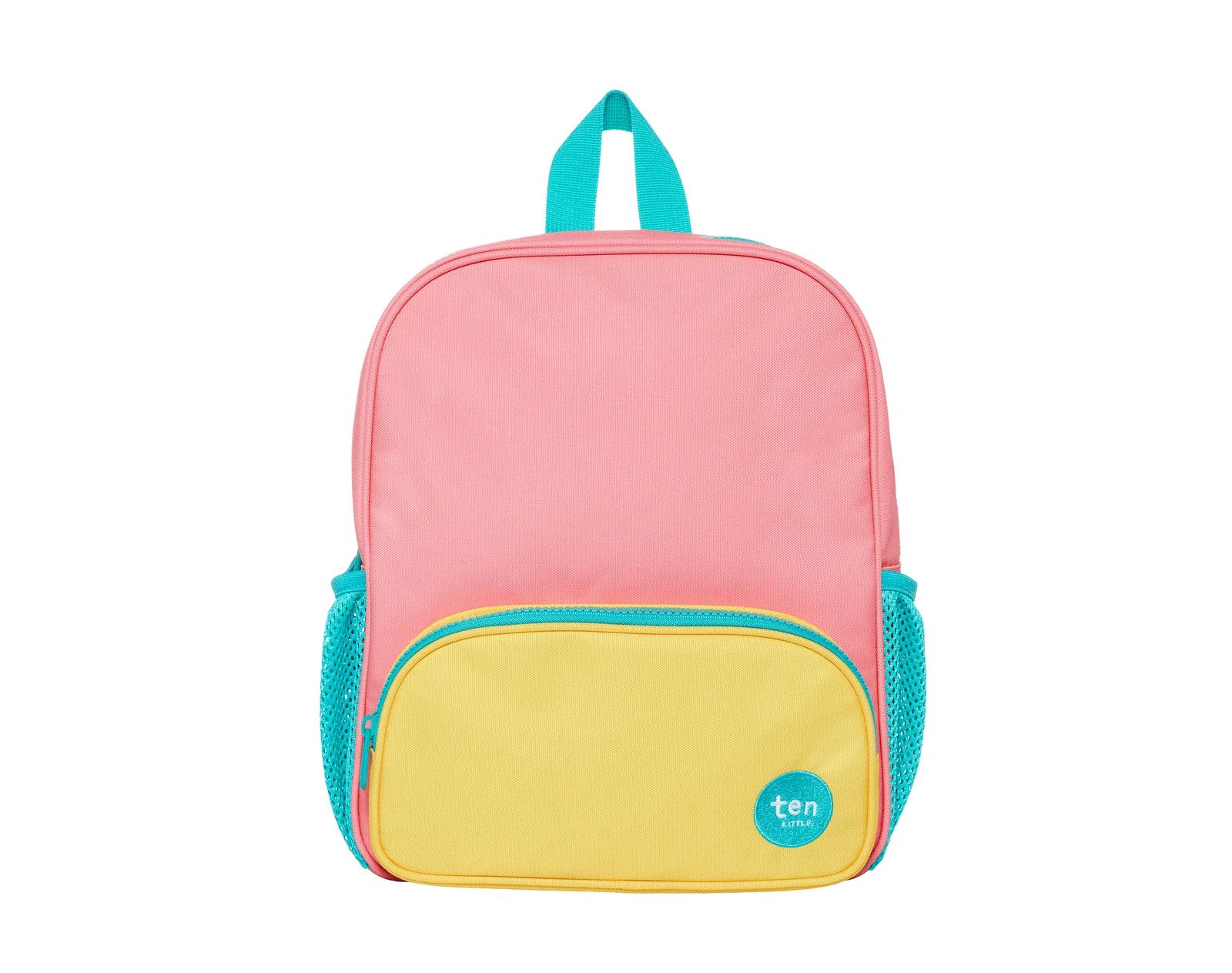 Recycled Backpack 12" - Pink & Yellow | Ten Little 