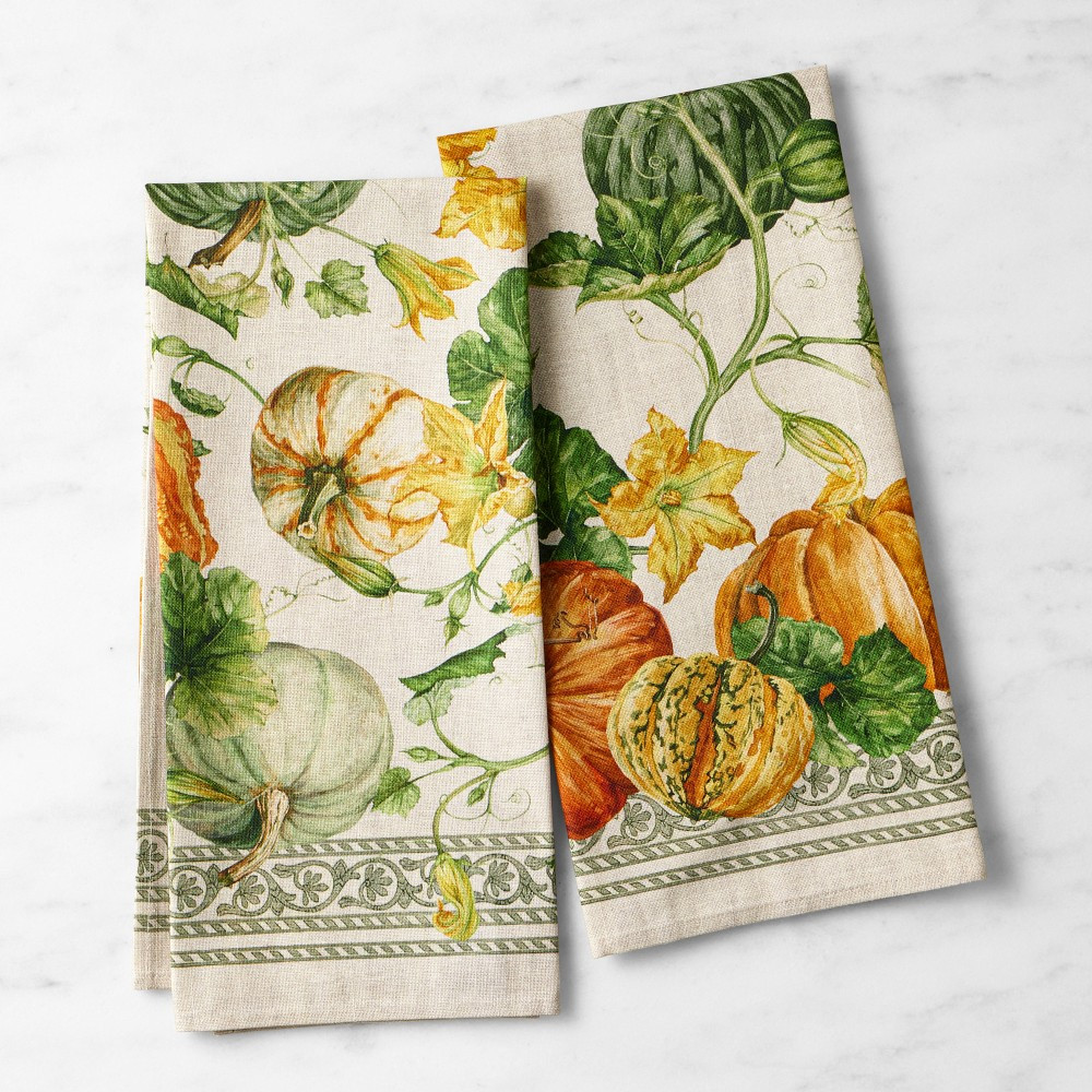 Garden Pumpkin Towels, Set of 2 | Williams-Sonoma