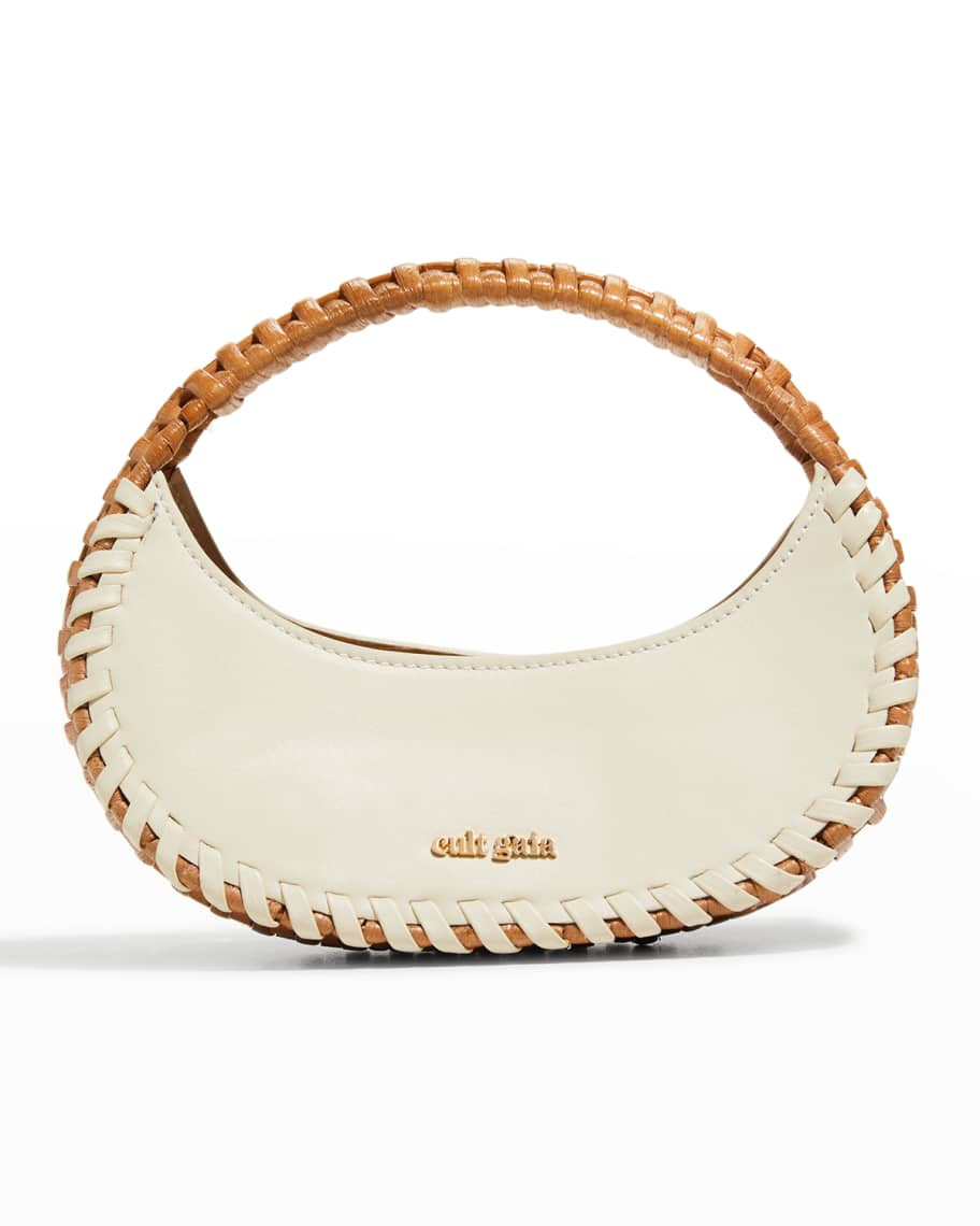 Cult Gaia Aiko Woven Leather Top-Handle Bag | Neiman Marcus