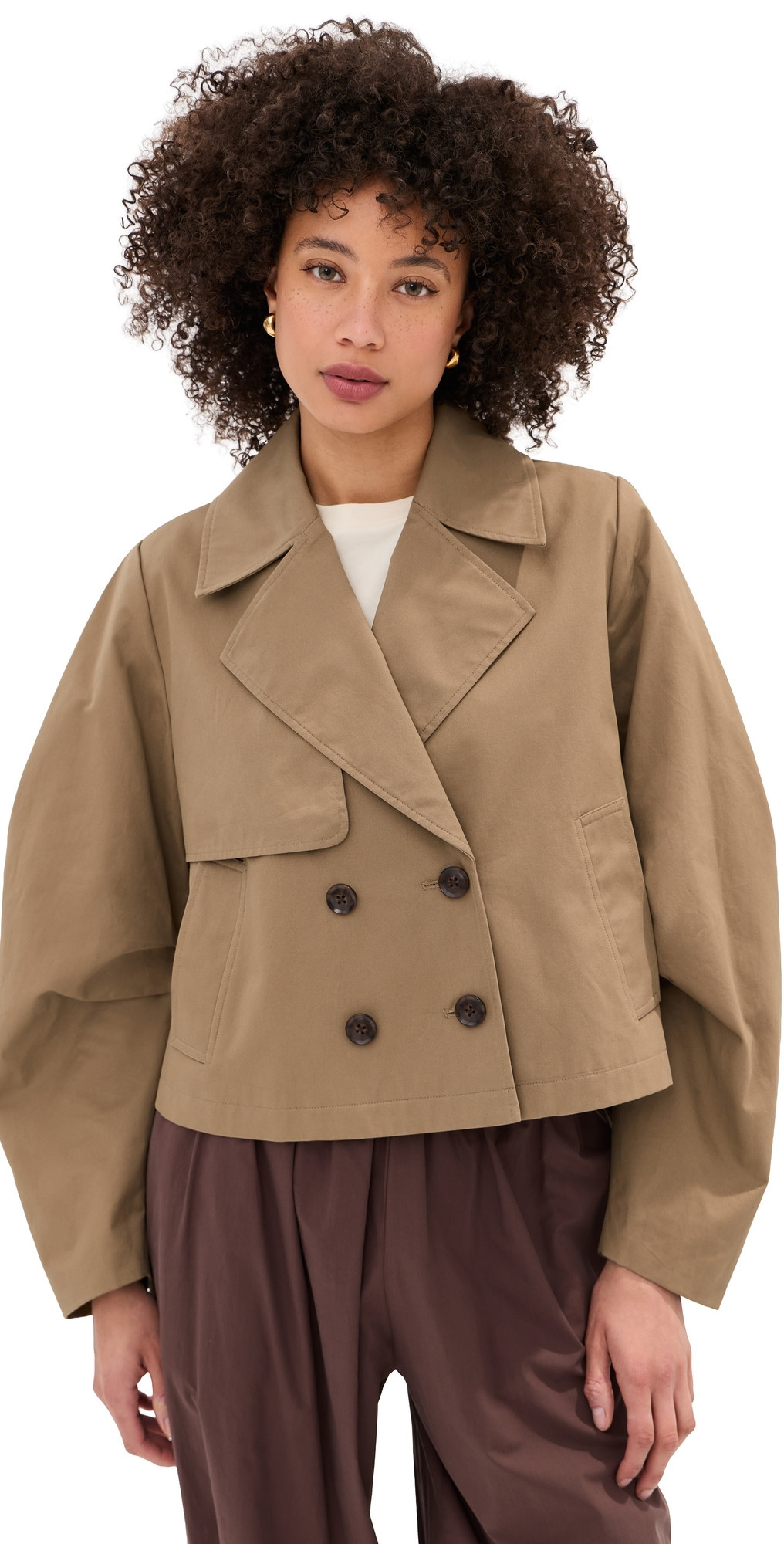 LE BOP Hardy Cropped Trench Coat Hazelnut XXS | Shopbop