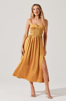 Pleated Bustier Midi Dress | ASTR The Label (US)