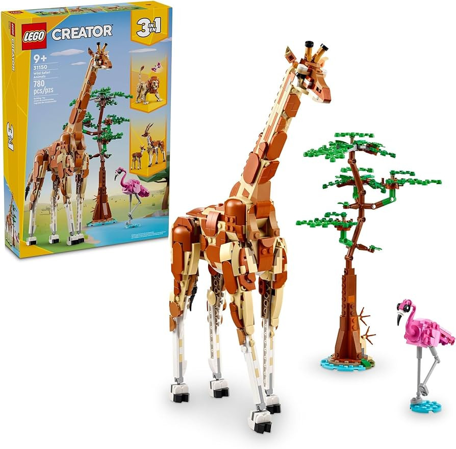 LEGO Creator 3 in 1 Wild Safari Animals, Rebuilds into 3 Different Safari Animal Figures - Giraff... | Amazon (US)