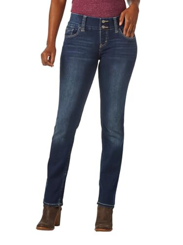 Riders by Lee Indigo Women's Pull-On Waist Smoother Straight-Leg Jean,Polar Drift,12 Petite | Amazon (US)