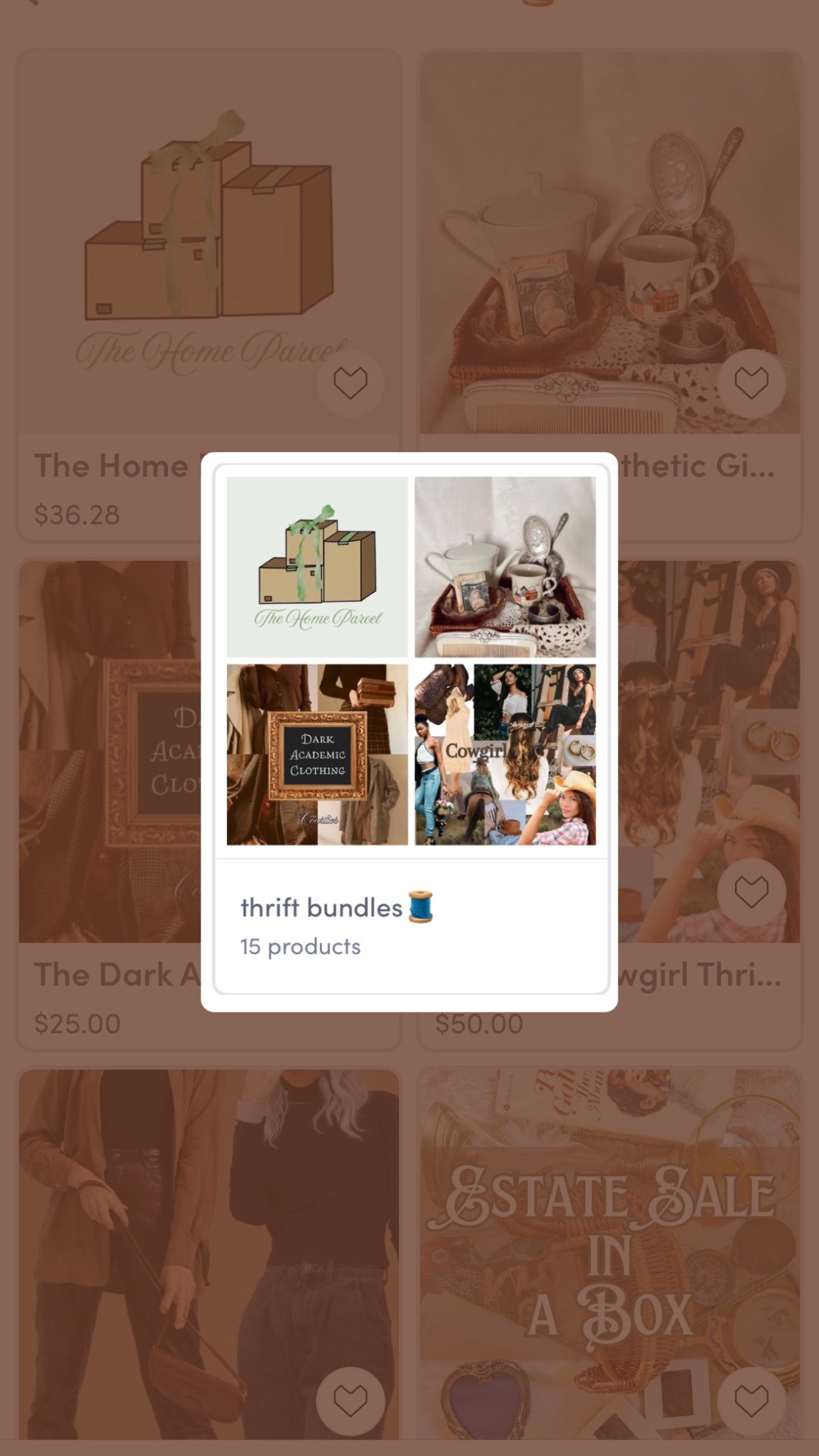 i’ve created a collection in the products tab on here of a bunch of thrift bundle options!

a lot of people are doing thrift bundles where you pay a certain amount to have someone thrift clothing or home decor for you! i found a bunch of different ones from different people and added them all to this tab - everything from “estate sale in a box” to “cowgirl thrift capsule”. i’ll also link them to this post as well!

thrifting / thrifted wardrobe / thrift finds / capsule wardrobe / thrift bundle / antique finds / vintage home decor / mystery thrift bundle / mystery clothing



#LTKFindsUnder100 #LTKStyleTip #LTKHome