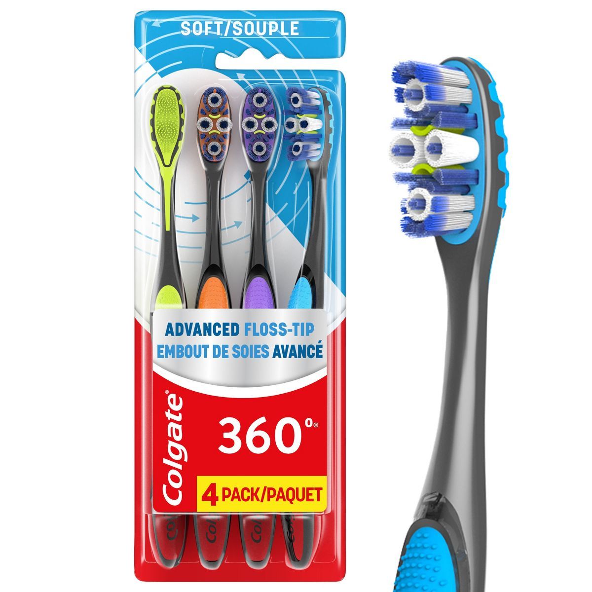 Colgate 360 Total Advanced Floss-Tip Bristles Toothbrush Soft | Target