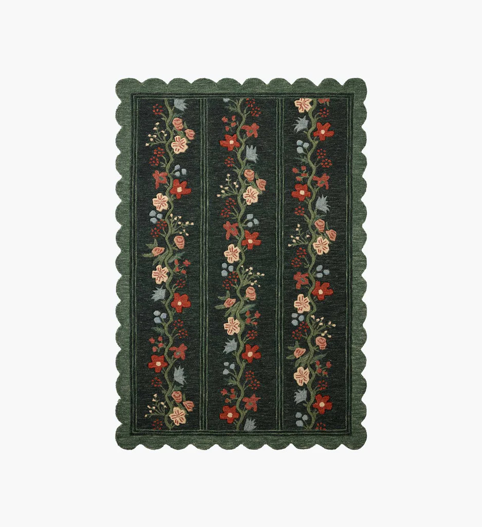 Thistle Wool Hooked Rug - Forest | Rifle Paper Co.