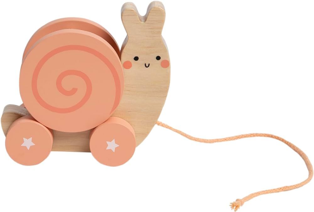 Pearhead Montessori Snail Pull Toy, Pull Along Wooden Toy, Early Development Push and Pull String... | Amazon (US)