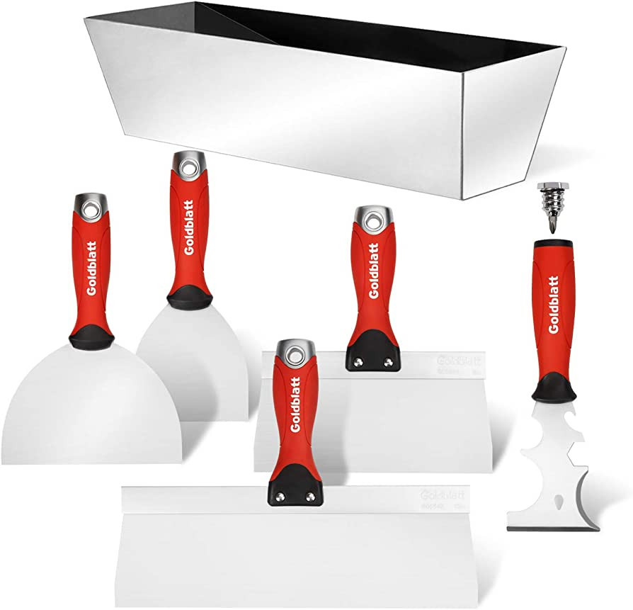 Goldblatt Drywall Hand Tool Kit - Stainless Steel Joint Knife, Taping Knives, Paniter Scraper, Mu... | Amazon (US)
