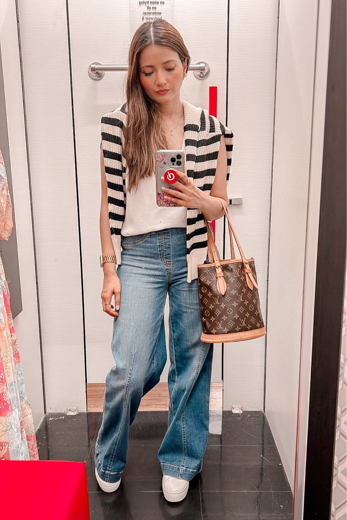 Shopping ootd spanx seamed front wide leg jeans in vintage indigo Louis Vuitton monogram petit bucket 23 bag 

Use code zebaxspanx on spanx.ca for 10% off plus free shipping 

#LTKstyletip #LTKFind #LTKworkwear