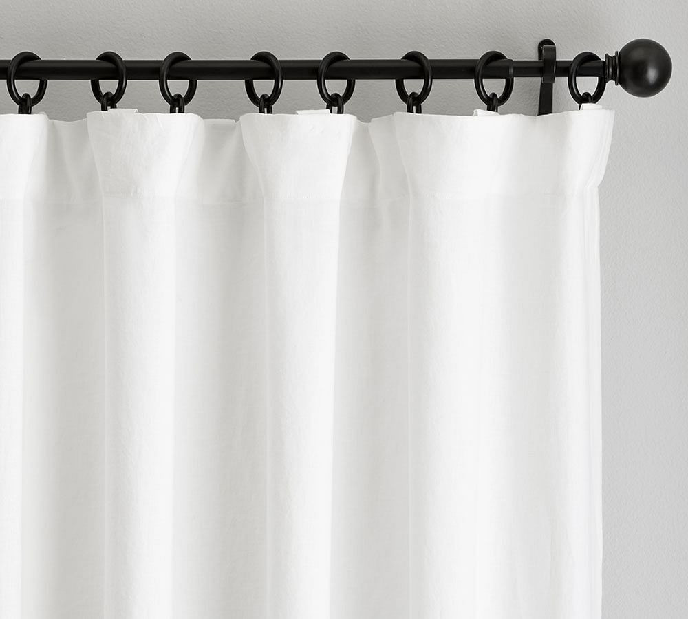 Belgian Flax Linen Rod Pocket Blackout Curtain | Pottery Barn (US)