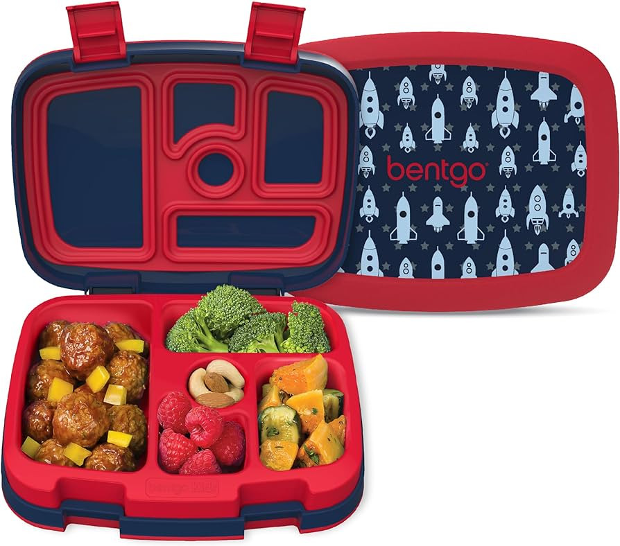 Bentgo® Kids Prints Leak-Proof, 5-Compartment Bento-Style Kids Lunch Box - Ideal Portion Sizes f... | Amazon (US)