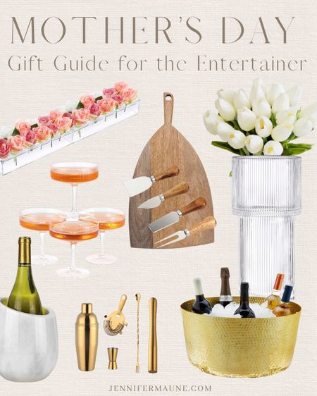 Mother’s Day gift guide, entertaining essentials, ribbed vase, tulips, acrylic vase, cheese board, cheese knife set, ice bucket, wine cooler, gold martini shaker, gold cocktail set, ribbed coupe glasses 

#LTKSeasonal #LTKFind #LTKGiftGuide