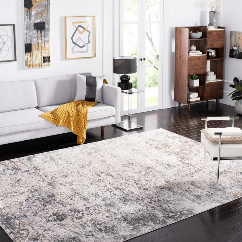 Arusha Machine Woven / Power Loomed Performance Ivory/Gray Rug | Wayfair North America