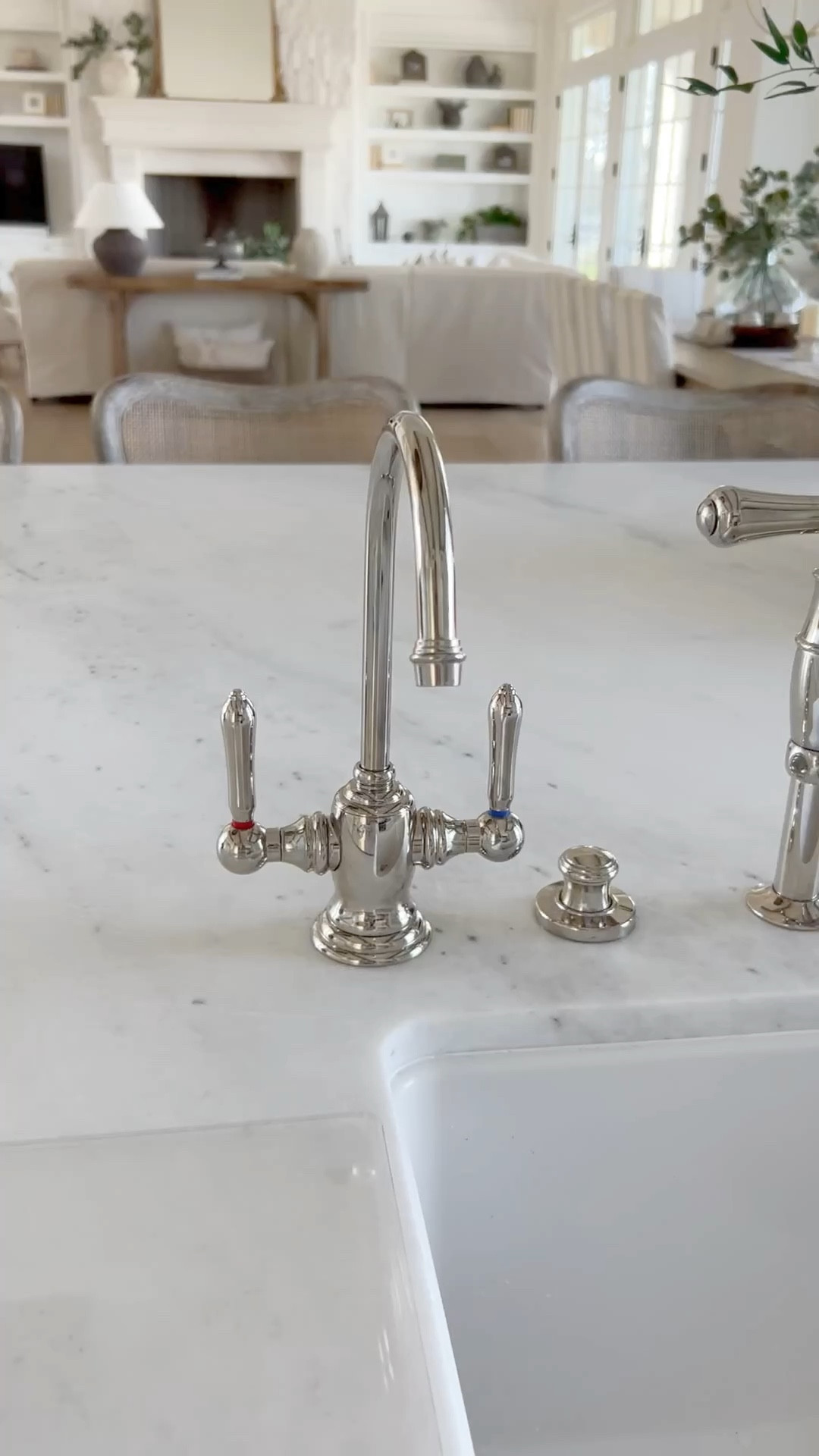 Here is my kitchen bridge faucet, air gap, similar disposal button, hot/cold water dispenser, and soap dispenser I wish I had!

#LTKhome