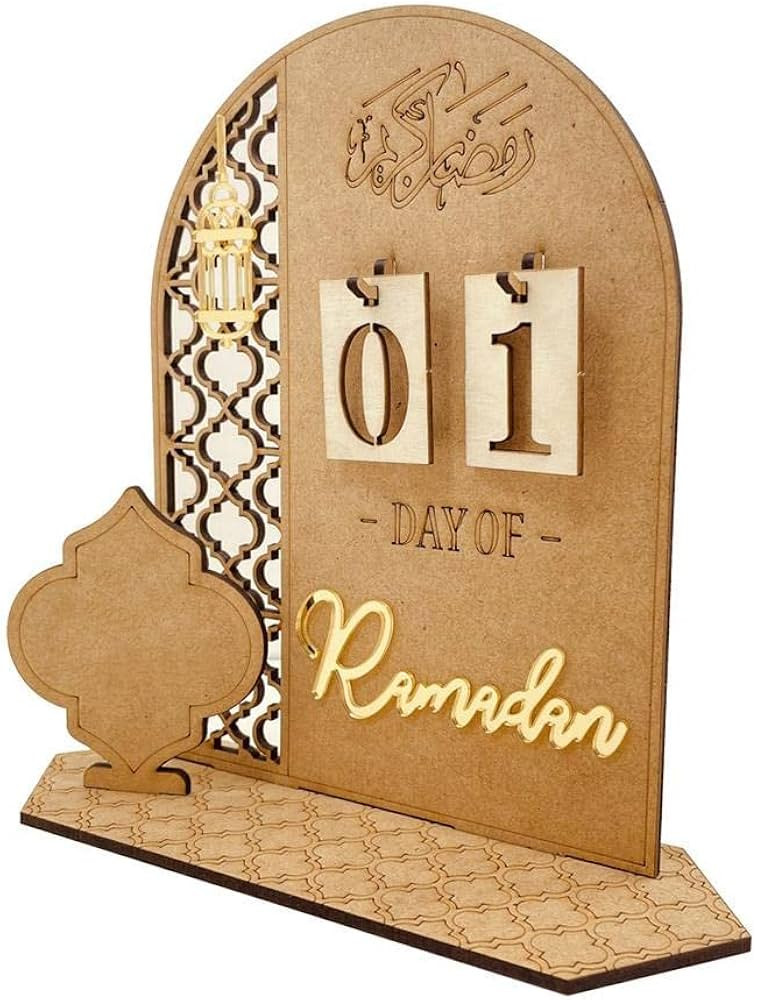 Ramadan Advent Calendar Wooden Countdown Calendars Decorations for Home for Kids, Ramadan Eid, Da... | Amazon (US)