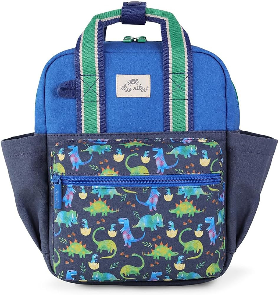 Itzy Ritzy Toddler Backpack - Daycare Bag - Features Adjustable Shoulder Straps, 2 Side Pockets &... | Amazon (US)