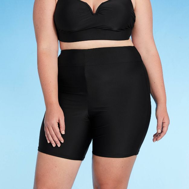 Women's Plus Size Swim Bike Shorts - Kona Sol™ Black | Target