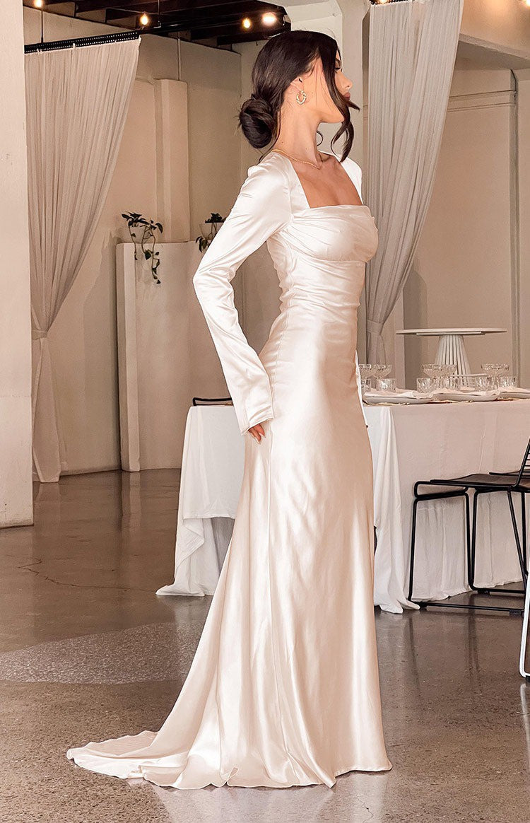 slim fit dress slacks Cream Catalina Roll Neck Sweater Dress