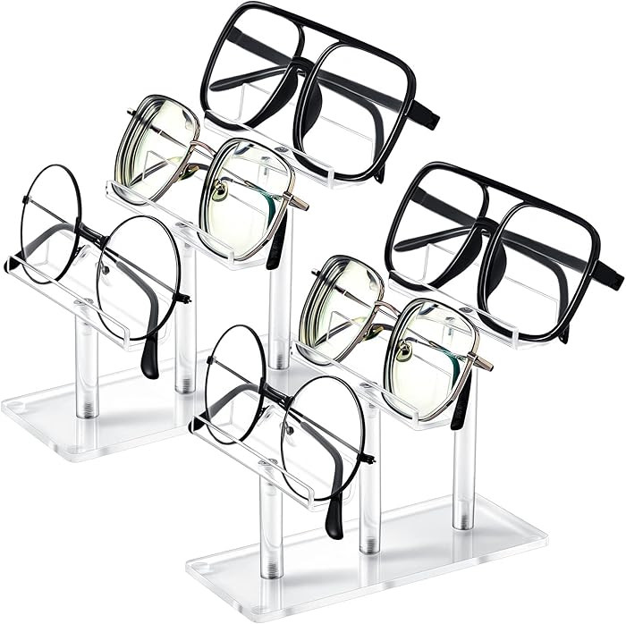 Sintuff 2 Pcs Eyeglasses Display Stand 3 Tiers Acrylic Sunglasses Holder Clear Sunglasses Organiz... | Amazon (US)