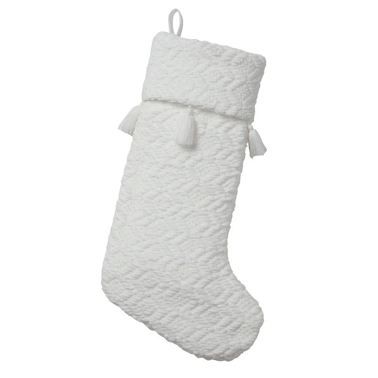 My Texas House Maxwell Ivory Diamond Christmas Stocking, 20" x 10" | Walmart (US)