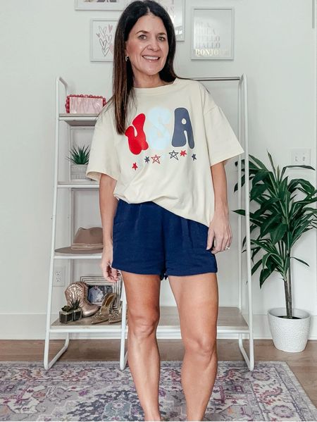 AMAZON- outfit idea
This is a great casual July 4th outfit idea and also just a great casual outfit for the summer! I paired these comfy navy blue drawstring shorts with this oversized USA graphic tshirt!



#LTKFindsUnder100 #LTKSeasonal #LTKStyleTip