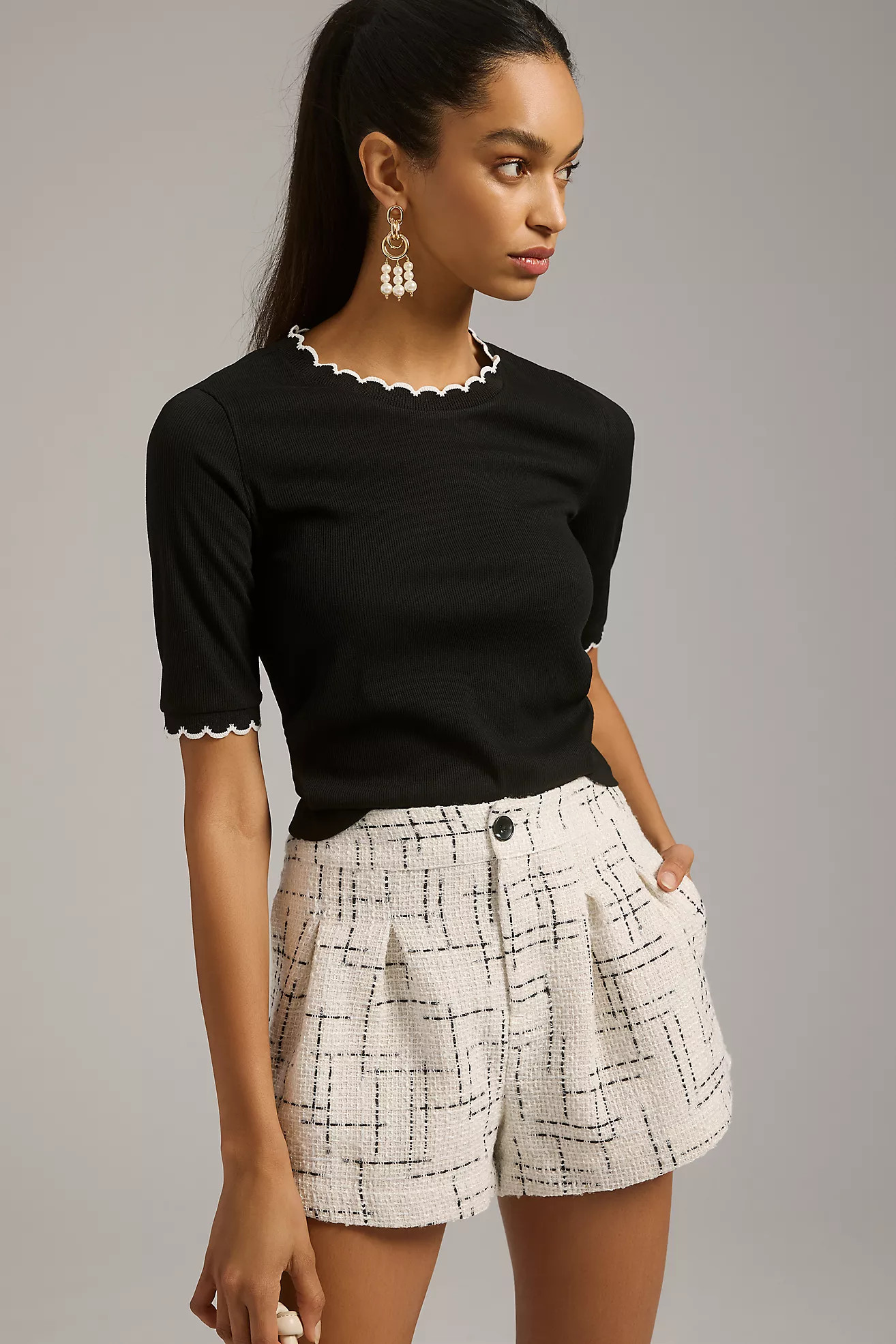 Maeve Scalloped Tee | Anthropologie (US)