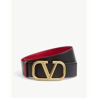 V-logo buckle reversible leather belt | Selfridges