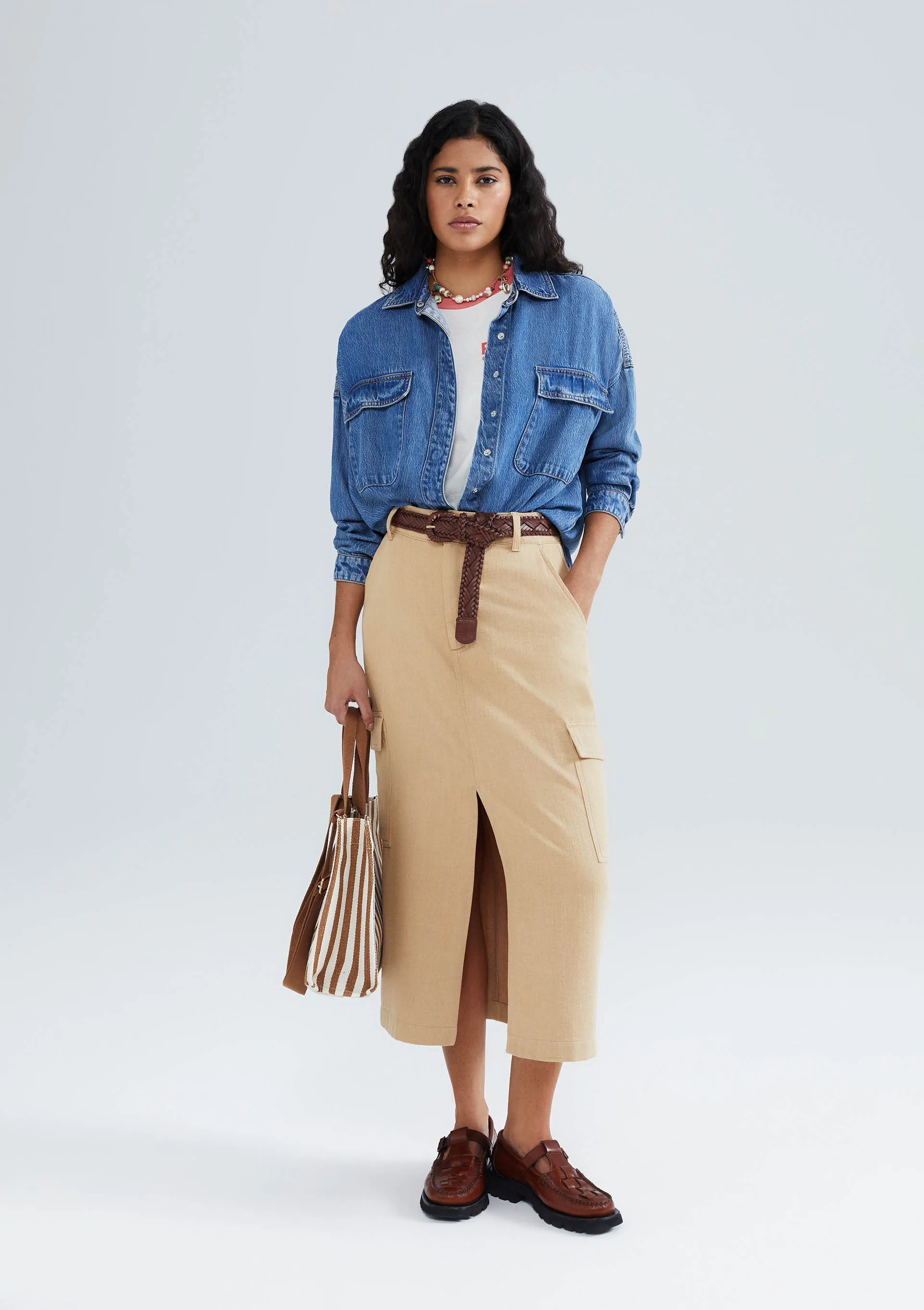 Saia Midi Cargo Com Linho - Hering Store | Hering (BR)