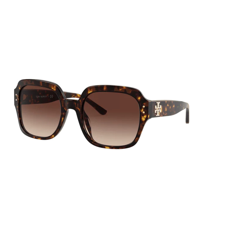 Tory Burch TY 7143U Plastic Womens Square Sunglasses Dark Tortoise 56mm Adult | Walmart (US)