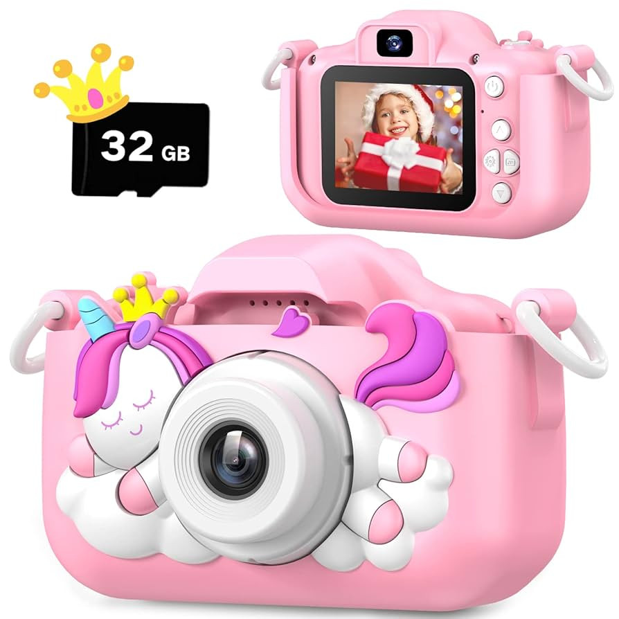 Upgrade Unicorn Kids Camera, Christmas Birthday Gifts for Girls Boys Age 3-12, 1080P HD Selfie Di... | Amazon (US)