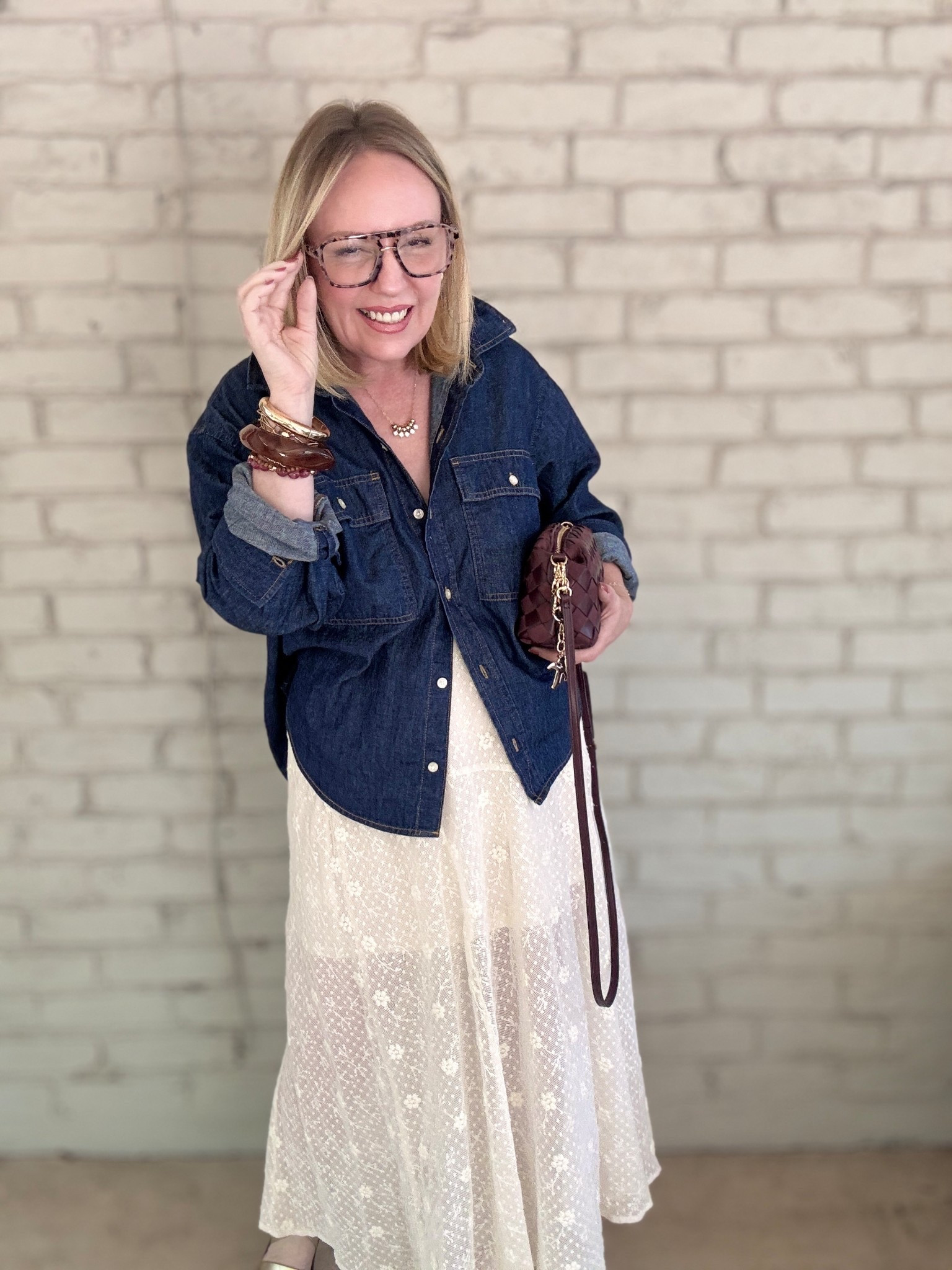 Large top; medium skirtt

#LTKSeasonal #LTKOver40 #LTKMidsize