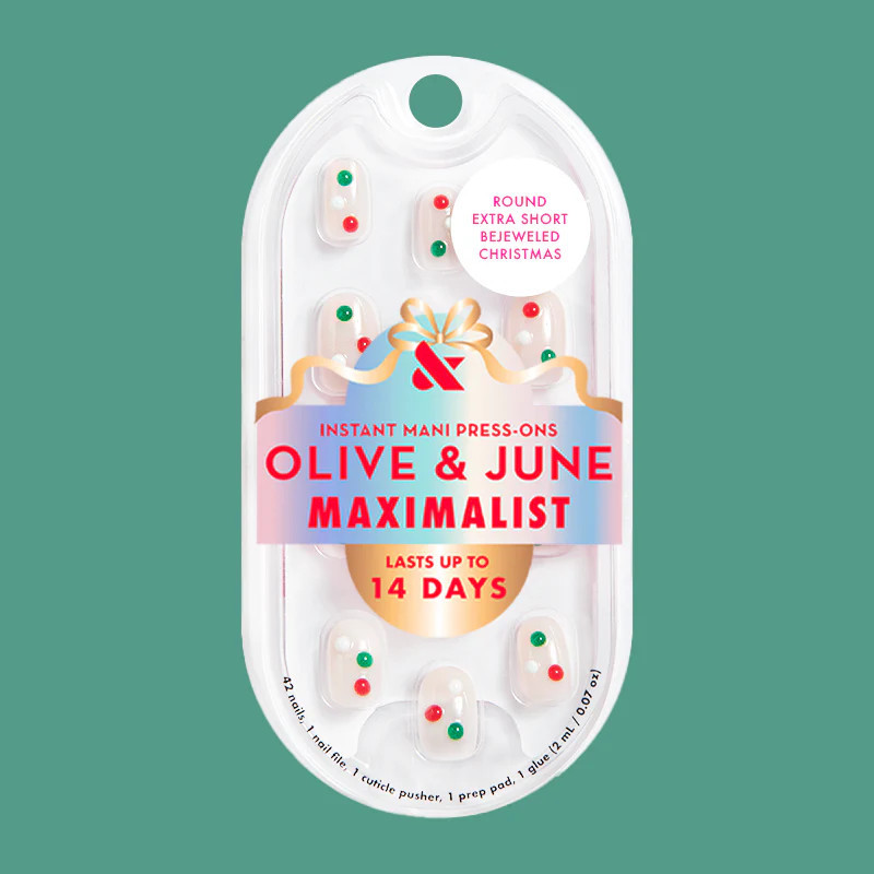 Bejeweled Christmas - Press-On | Extra Short | Round | Olive & June