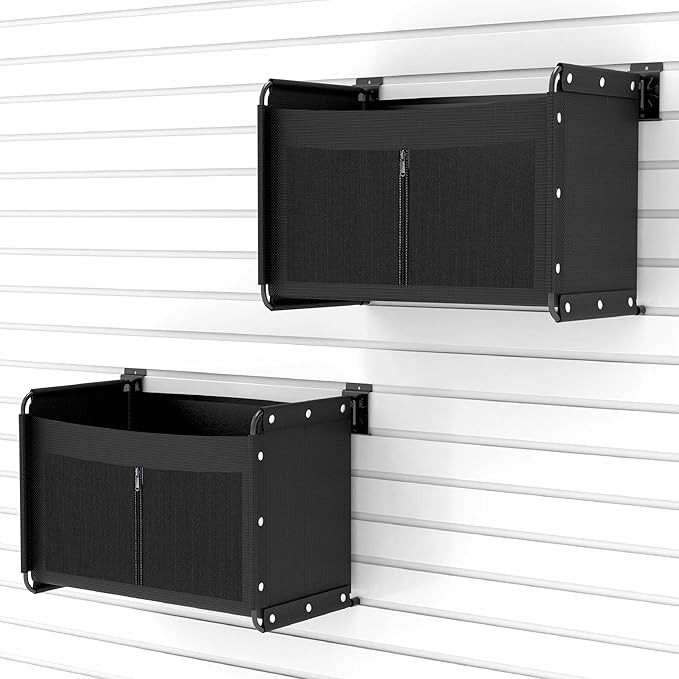 2-PC Heavy Duty Slatwall Baskets, Slatwall Bags, Accessories for Slat Wall, Slatwall Storage, Bas... | Amazon (US)