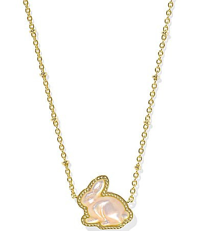 Kendra Scott Bunny Short Pendant Necklace - Gold Taupe Mother Of Pearl | Dillard's