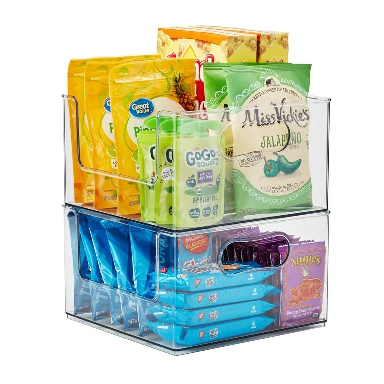 The Home Edit Everything: Stacking Bin, Pack of 1 or 2, 10” x 10” x 6” Plastic Modular Stor... | Walmart (US)